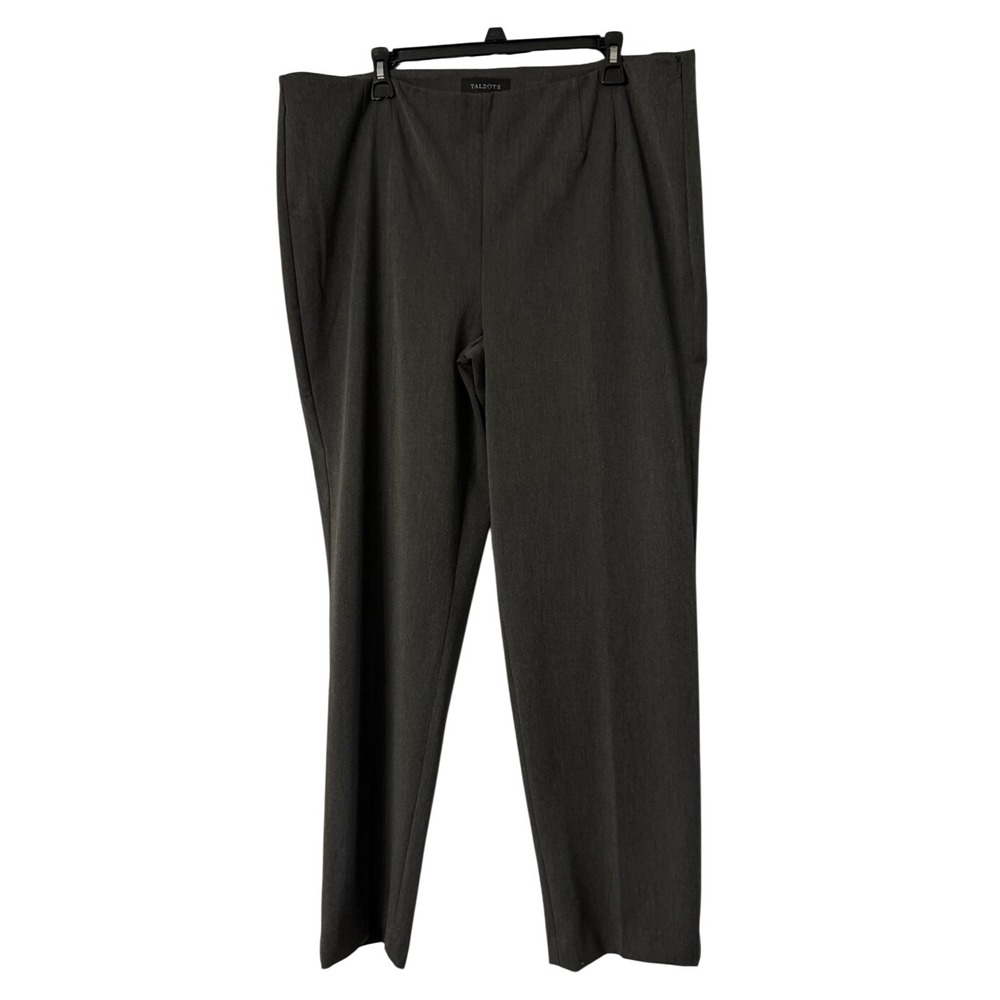 NWT Talbots Womens Gray Side Zip Stretch Dress Pants Slacks Trousers Plus 18